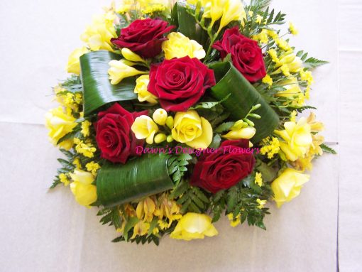 Red and Yellow Funeral Posy
