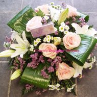 Pale pink funeral posy
