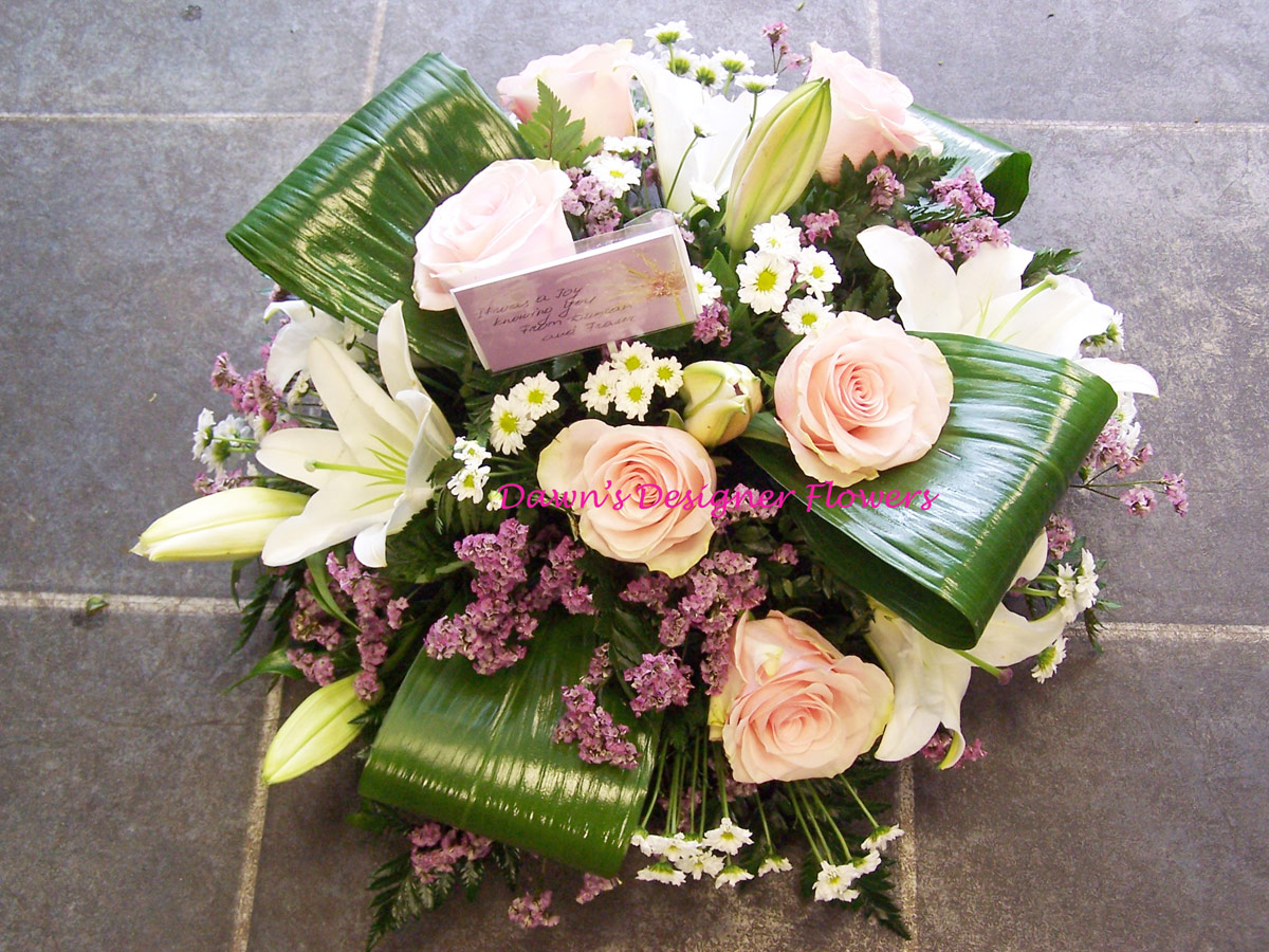 Pale pink funeral posy Pale pink funeral posy
