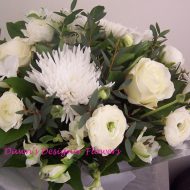 White hand tied bouquet of flowers