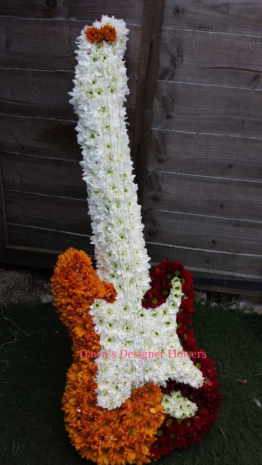 Electric guitar from flowers